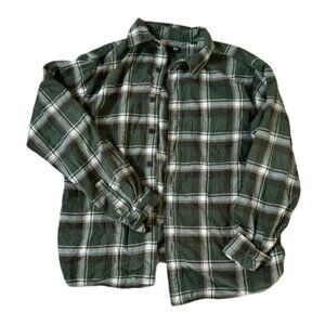 Uniqlo Green Plaid Flannel Shirt – Size M 100% Cotton
